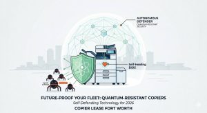 Read more about the article The Autonomous Defender: Why Your Fort Worth Copier Lease Needs Quantum-Resistant Security